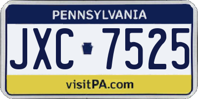PA license plate JXC7525
