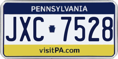 PA license plate JXC7528