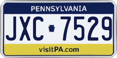 PA license plate JXC7529