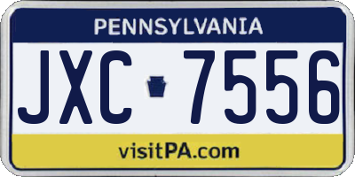PA license plate JXC7556