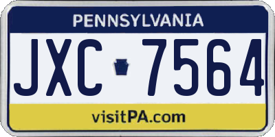 PA license plate JXC7564