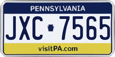 PA license plate JXC7565