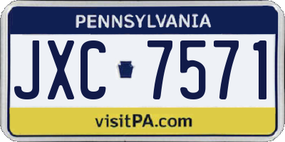 PA license plate JXC7571