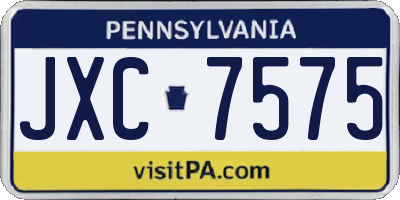 PA license plate JXC7575