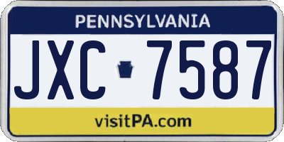 PA license plate JXC7587