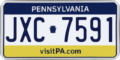 PA license plate JXC7591