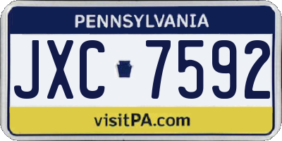 PA license plate JXC7592