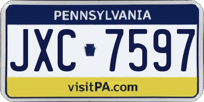 PA license plate JXC7597