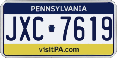 PA license plate JXC7619
