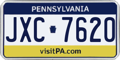 PA license plate JXC7620