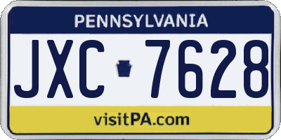 PA license plate JXC7628