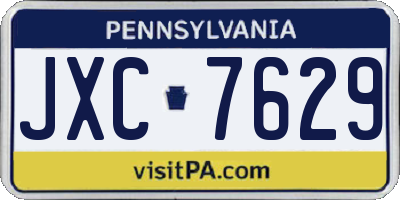 PA license plate JXC7629
