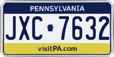 PA license plate JXC7632