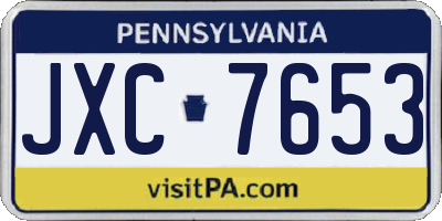 PA license plate JXC7653