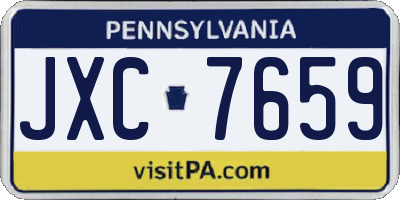 PA license plate JXC7659