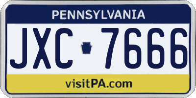 PA license plate JXC7666
