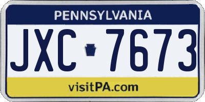 PA license plate JXC7673