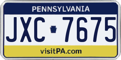PA license plate JXC7675