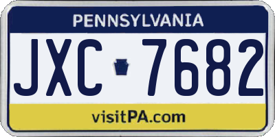 PA license plate JXC7682