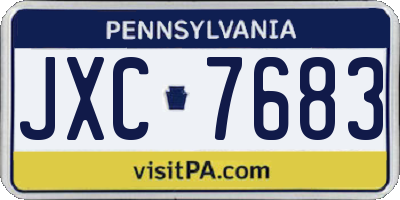 PA license plate JXC7683