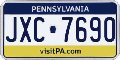 PA license plate JXC7690
