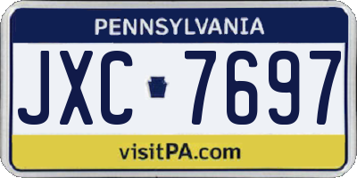 PA license plate JXC7697