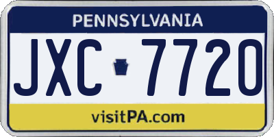PA license plate JXC7720
