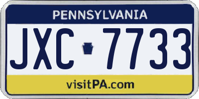 PA license plate JXC7733