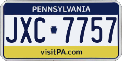 PA license plate JXC7757