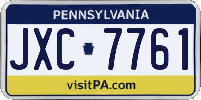 PA license plate JXC7761