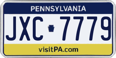 PA license plate JXC7779