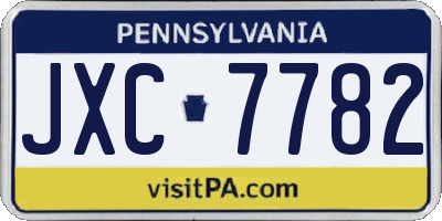 PA license plate JXC7782