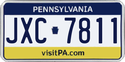 PA license plate JXC7811