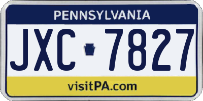 PA license plate JXC7827