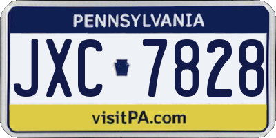 PA license plate JXC7828