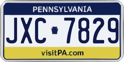 PA license plate JXC7829