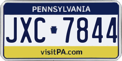 PA license plate JXC7844