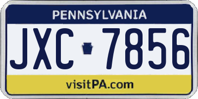 PA license plate JXC7856