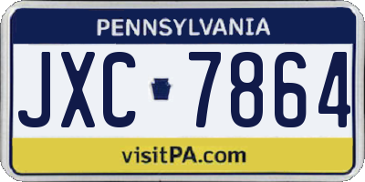 PA license plate JXC7864