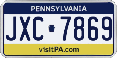 PA license plate JXC7869