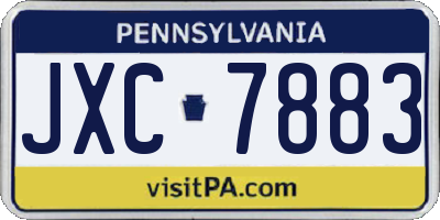 PA license plate JXC7883