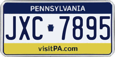 PA license plate JXC7895