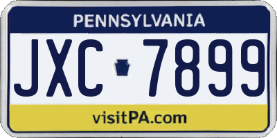 PA license plate JXC7899