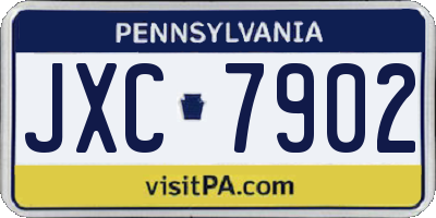 PA license plate JXC7902