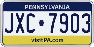 PA license plate JXC7903