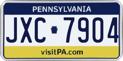 PA license plate JXC7904