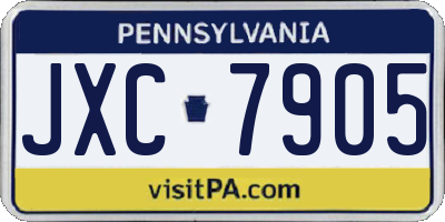 PA license plate JXC7905
