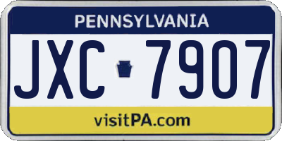 PA license plate JXC7907