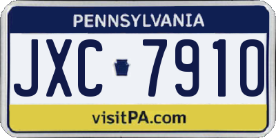 PA license plate JXC7910