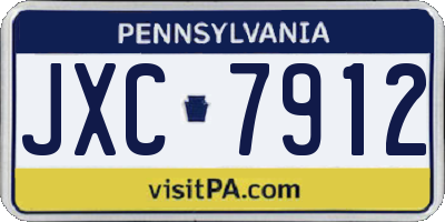 PA license plate JXC7912